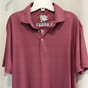Tailor Byrd Performance Polo Burgundy Geometric Men’s L.